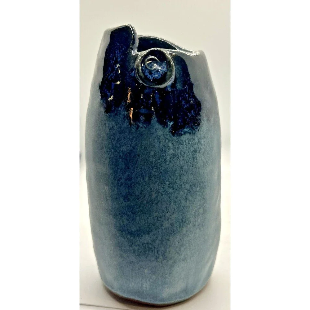 Vintage American Studio Pottery Vase  Clay mcm pottery handmade dark colors